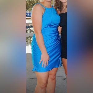 JMarie Homecoming Dress Teal/Blue with slit size 10